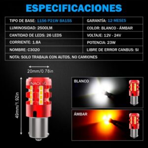 Led Señal C3020 11156 P21W CANBUS 2.500LM variation