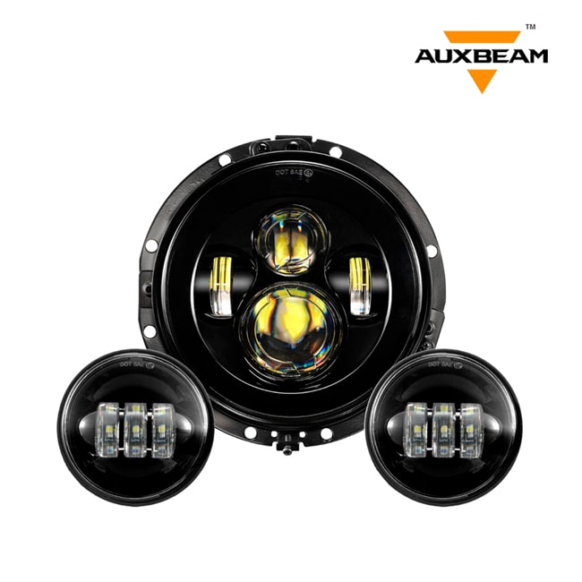Kit Faros Led Proyector 7″ + 2 Faros De 4.5" Pulgadas